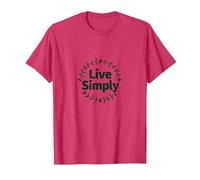 Live Simply: Minimalist Nature Wreath Inspirational T-Shirt, Men, Red Heather, 3XL