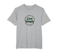 Live Simply: Minimalist Nature Wreath Inspirational T-Shirt, Men's Big and Tall, Heather Grey, 4X Tall