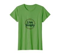 Live Simply: Minimalist Nature Wreath Inspirational T-Shirt, Women, Grass, S