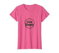 Live Simply: Minimalist Nature Wreath Inspirational T-Shirt, Women, Pink Heather, 3XL
