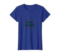 Live Simply: Minimalist Nature Wreath Inspirational T-Shirt, Women, Royal Blue, 3XL