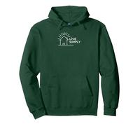Live Simply Minimalist Pullover Hoodie, Adult Unisex, Forest Green, XXL