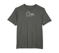 Live Simply Minimalist T-Shirt, Men's Big and Tall, Asphalt, 4X Tall