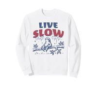 Live Slow Sloth Motivational Nature Graphic Sweatshirt