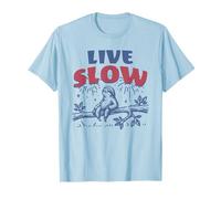 Live Slow Sloth Motivational Nature Graphic T-Shirt