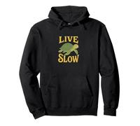 Live Slow Turtle Life Nature Vibes Retro Calm Aesthetic Pullover Hoodie