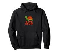 Live Slow Turtle Life Nature Vibes Retro Calm Aesthetic Pullover Hoodie