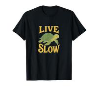 Live Slow Turtle Life Nature Vibes Retro Calm Aesthetic T-Shirt