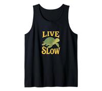 Live Slow Turtle Life Nature Vibes Retro Calm Aesthetic Tank Top