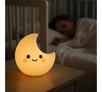 Live SoGOOD Baby Night Light with 7 Touch Colours, USB-C Charging, Timer Function, Soft Silicone, Bedside Lamp for Children's Room, Comfort Night Gift, Luna