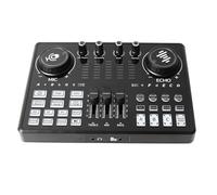 Live Sound Card, 48V Large Diaphragm Professional Audio Mixer Mini Sound Mixer Board Audio Live Broadcast KTV Sound Card Prefect for Streaming Podcasting Gaming