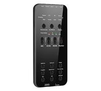 Live Sound Card Audio External Headset Microphone Live Broadcast Sound Card for Mobile Phone Computer PC Recording(Argento)