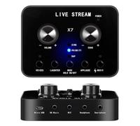 Live Sound Card, Audio Interface, Audio Mixer with 5 Sound Changer Effects, Bluetooth Streaming DJ Mixer, Sound Mixer Board for Live Streaming/Recording/Podcasting/Gaming