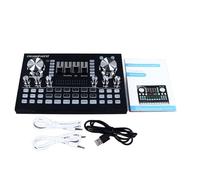 Live Sound Card Audio Mixer, audio mixer Live Sound Card, Audio Interface Podcast Equipment Bundle Pc Mobile Phone Universal Voice Changer, soundkar for Streaming Recording 48v,