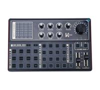 Live Sound Card Audio Mixer, Computer Sound Card with Dynamic LED Lighting, 8 Knobs, 4 Preset Reverb Modes, for Live Streaming, Gaming, Recording