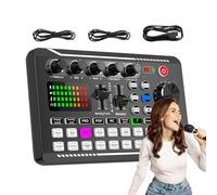 Live Sound Card Audio Mixer | Dj Mixer Board for Beginners | 7 Recording Modes, 4 Sound Change Modes, Sound Effects Board for Streaming, Podcasting
