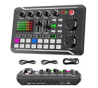 Live Sound Card Audio Mixer | Dj Mixer Board for Beginners - 7 Recording Modes, 4 Sound Change Modes, Sound Effects Board for Streaming, Podcasting