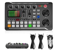 Live Sound Card Audio Mixer, F998 Live Sound Card, Audio Interface with DJ Mixer Effects, Sound Effects, Voice Changer, Bluetooth Audio Mixer for YouTube, Streaming, KTV, Recording, Gaming