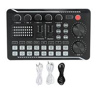 Live Sound Card Bluetooth Noise Reduction Voice Changer Sound Mixer Podcast Equipment Professional Streaming Podcasting Gaming USB Sound Board for Content Creators ABS Black