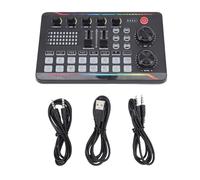 Live Sound Card, Bluetooth Podcast Equipment with Lighting Effect, Podcast Sound Board for Gaming, Recording, Karaoke, and Live Streaming