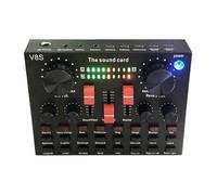 Live Sound Card, DJ Sound Controller 4.33x5.91in Practical Music Board Console, Compact Audio Set Effects, Voice Changer Board for Stereo Studio, Color Black