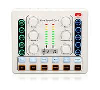 Live Sound Card, Mini Sound Mixer Board for Live Streaming, Podcast Microphone Sound Card with Multiple Sound Effects, PC External Sound Card, Voice Changer Sound Card for Podcasting Gaming Recording