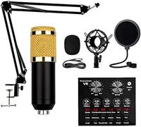 Live Sound Card Mixer Board,Mixer Board,Stage Mixer,V8,Condenser Microphone Set,Voice Changer Multiple Sound 2 Channel For Live Streaming Computer Mobile Phone With 12 Sounding Effects