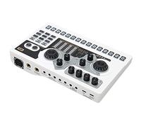 Live Sound Card, Multi-function WirelessMicrophone Sound Card with RGB Light, Noise Reduction Voice Changer Sound Mixer Board for Broadcast Karaoke. (White)