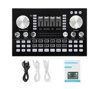 Live Sound Card With 48V Power Supply Multifunctional Audio DJ Mixer Microphone Volume Adjustment For Live Streaming Singing