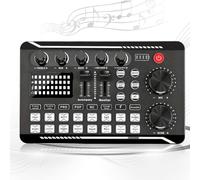 Live Sound Card with DJ Mixer Effects and Voice Changer, F998 Live Sound Card and Audio Interface, Podcast Production Studio Equipment, Prefect for Streaming/Podcasting/Gaming (A)