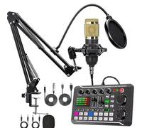 Live Sound Card with DJ Mixer Effects & Voice Changer, 2025 New Live Sound Card, F998 Live Sound Card Audio Mixer, Sound Card for Live Streaming/Gaming, LED Light Voice Changer Sound Card (#03)