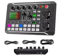 Live Sound Card with DJ Mixer Effects & Voice Changer, 2025 New Live Sound Card, F998 Live Sound Card Audio Mixer, Sound Card for Live Streaming/Gaming, LED Light Voice Changer Sound Card (#01)