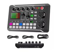 Live Sound Card with DJ Mixer Effects & Voice Changer, Live Sound Card Audio Mixer, Sound Card for Live Streaming, Podcast Equipment Bundle, Audio Mixer for Streaming/Podcasting/Gaming (A)