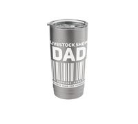 Live Stock Show Dad Scan for Payment Funny Barcode Father Stainless Steel Insulated Tumbler
