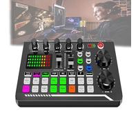 Live Streaming Sound Card,Gaming Audio Mixer,Condenser Microphone,8 Modes,16 Live Effects,4 Sound Changer,12 Electronic Tone,for Streaming,Podcasting,Recording