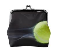 Live Tennis Printing, PU Leather Coin Purse, Small Wallets, Change Pouch with Kiss Lock Clasp Buckle, Change Purse