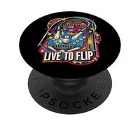 Live To Flip Pinball Machine Retro Arcade Gamer PopSockets Adhesive PopGrip