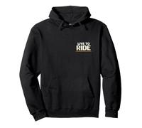 Live to Ride Minimalist Motorcycle Typography Pullover Hoodie