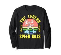 Live to Ride Scooter Legend Retro Sunset Rider Humor Long Sleeve T-Shirt