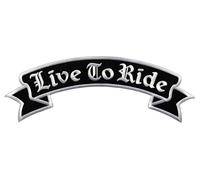 Live to Ride Top Rocker Back Patch Large Iron-On Patch Size 33.5 x 11.5 cm