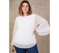Live Unlimited London Angel Sleeve Overlay Top Ivory