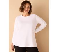Live Unlimited London Cotton Blend Slub Crew Neck Top White