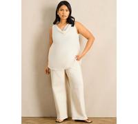 Live Unlimited London Cowl Neck Relaxed Vest Top White
