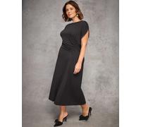 Live Unlimited London Draped Side Maxi Column Dress Black