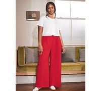 Live Unlimited London female Elasticated Waist Wide Leg Trousers - 18 - Red Mix, Red Mix