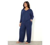 Live Unlimited London female Elasticated Waist Wide Leg Trousers - 20 - Navy, Navy