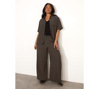 Live Unlimited London female Geometric Elasticated Waist Wide Leg Trousers - 22 - Black Mix, Black Mix
