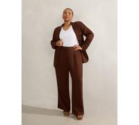 Live Unlimited London female Linen Rich Tailored Trousers - 22 - Brown, Brown