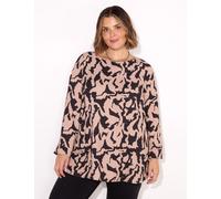 Live Unlimited London female Printed Slash Neck Tunic - 18REG - Black Mix, Black Mix