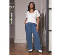 Live Unlimited London female Pure Lyocell Drawstring Wide Leg Trousers - 18 - Blue, Blue
